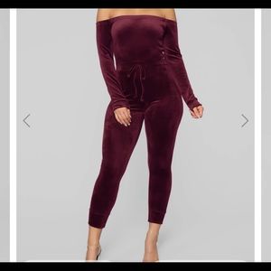 Burgundy jumpsuit